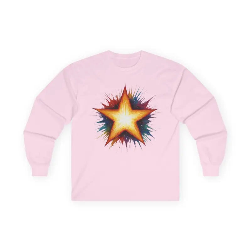 Burning Golden Star - Adult Unisex Long Sleeve T-Shirt - Men and Women