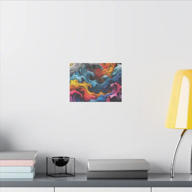 Colourful Graphite Art Waves - Vibrant Multicolour Stretched Wall Décor