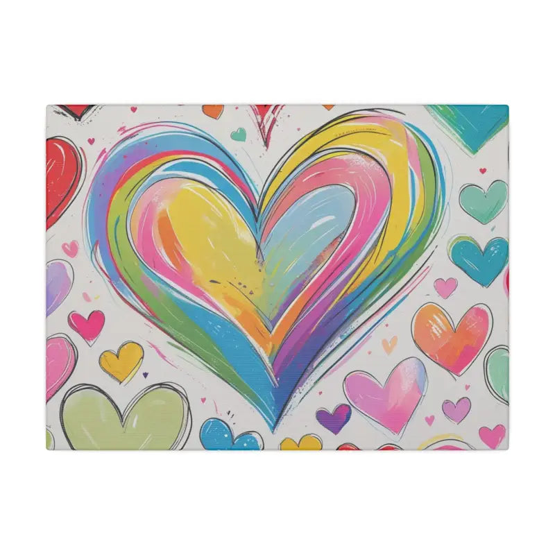 Colourful Messy Heart Art Canvas - Vibrant Wall Décor for Celebrations and Home