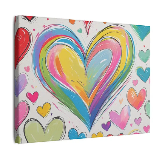 Colourful Messy Heart Art Canvas - Vibrant Wall Décor for Celebrations and Home