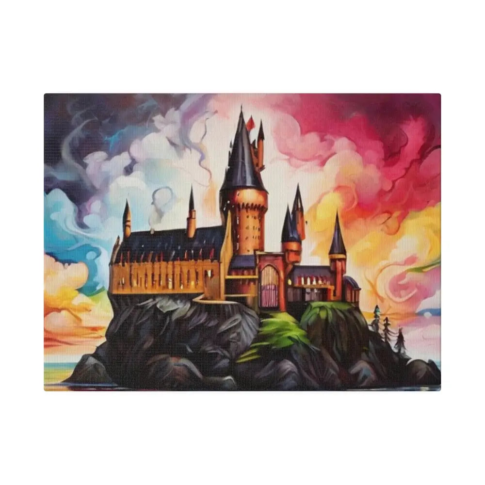 Colourful Hogwarts Castle Artwork - Matte Canvas Stretched 0.75’’