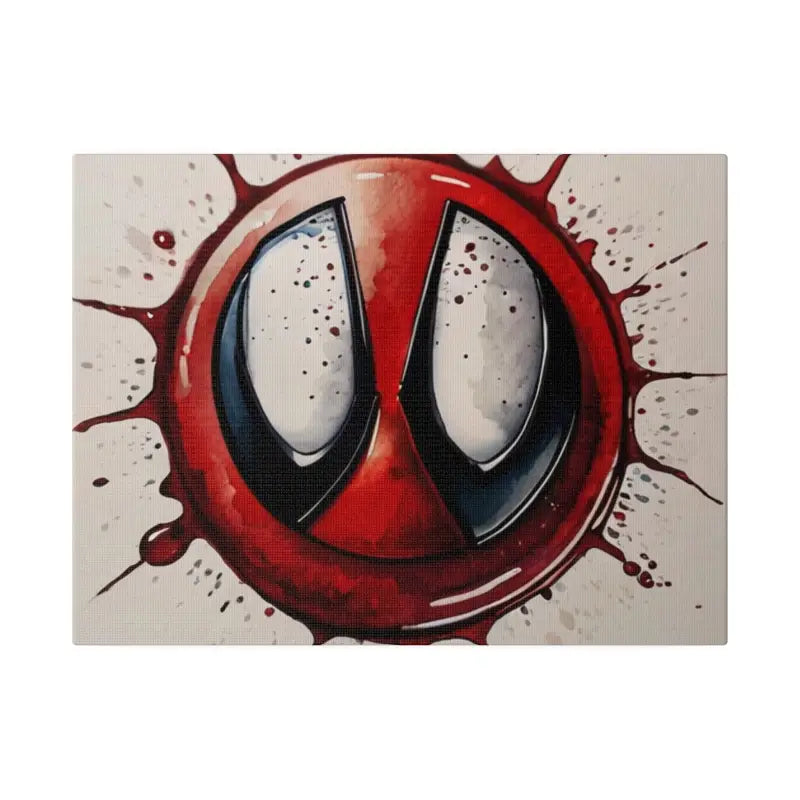 Watercolour Deadpool Anime Style Logo Symbol - Matte Canvas Stretched 0.75’’