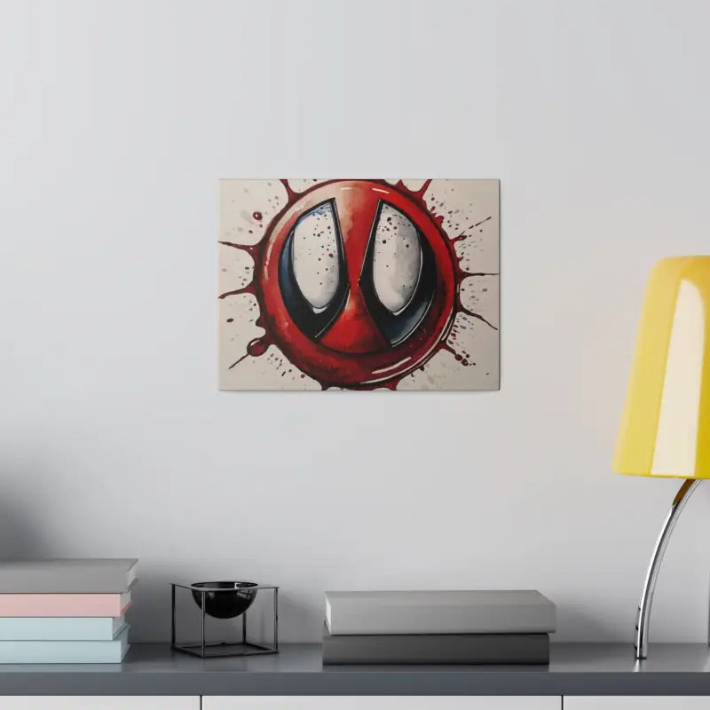 Watercolour Deadpool Anime Style Logo Symbol - Matte Canvas Stretched 0.75’’