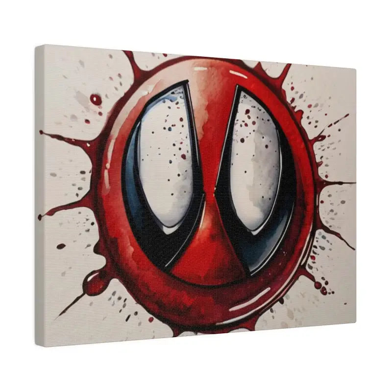 Watercolour Deadpool Anime Style Logo Symbol - Matte Canvas Stretched 0.75’’