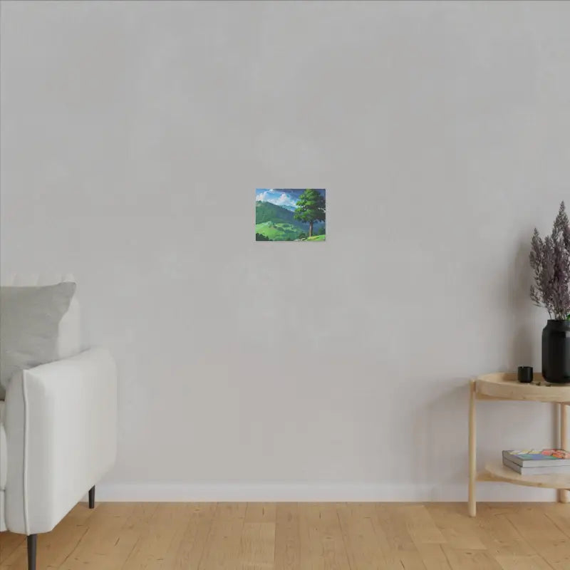 Lonely Tree On Top Of Hill Scenic Anime Canvas