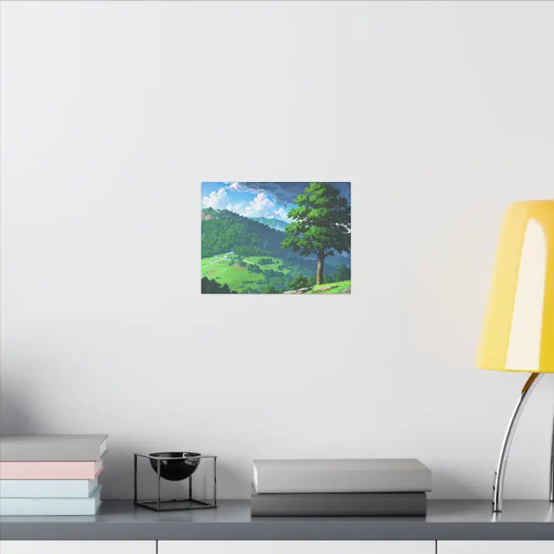 Lonely Tree On Top Of Hill Scenic Anime Canvas