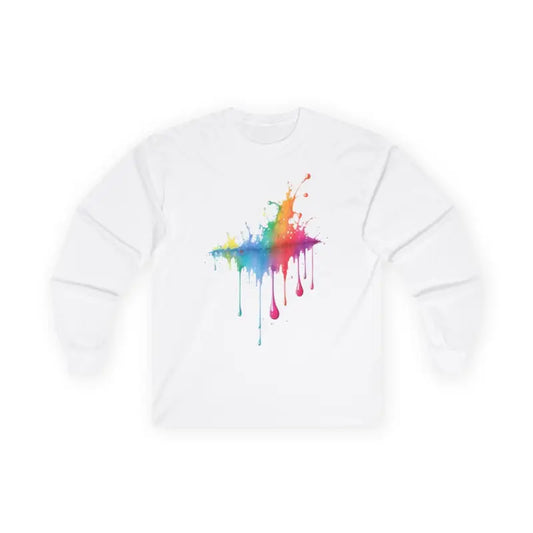 Colourful Raindrops - Adult Unisex Long Sleeve T-Shirt - Men and Women