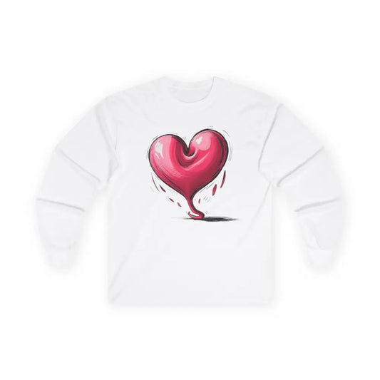 Deflating Love Heart - Adult Unisex Long Sleeve T-Shirt - Men and Women