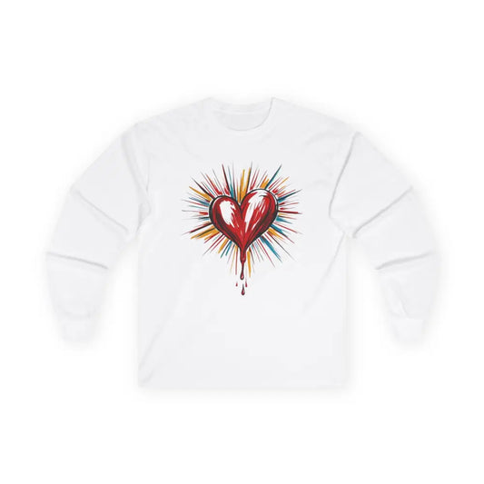 Bleeding Love Heart - Adult Unisex Long Sleeve T-Shirt - Men and Women