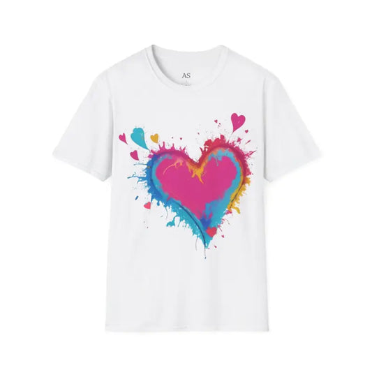 Colourful Love Heart - Adult Unisex T-Shirt - Men and Women