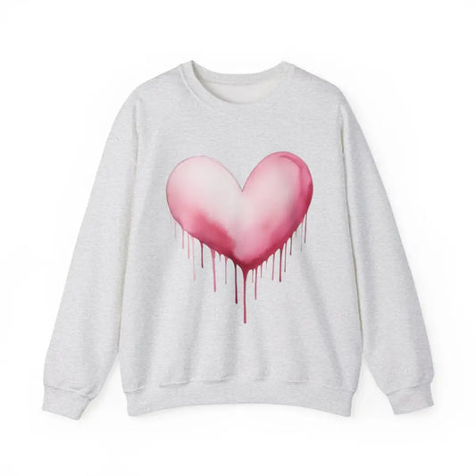 Dripping Love Heart - Adult Unisex Crewneck Sweatshirt Jumper - Men and Women