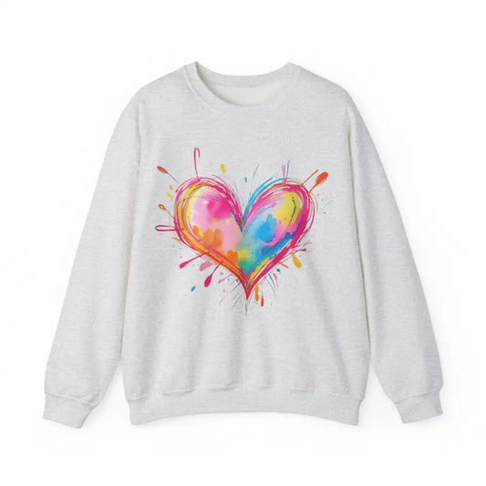 Light Coloured Messy Love Heart - Adult Unisex Sweatshirt Jumper - Men and Women