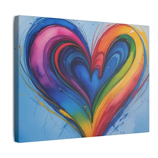 Multicoloured Love Heart - Matte Canvas Stretched 0.75’’