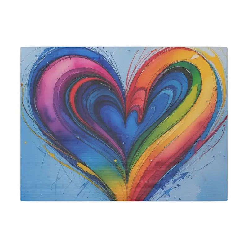 Multicoloured Love Heart - Matte Canvas Stretched 0.75’’