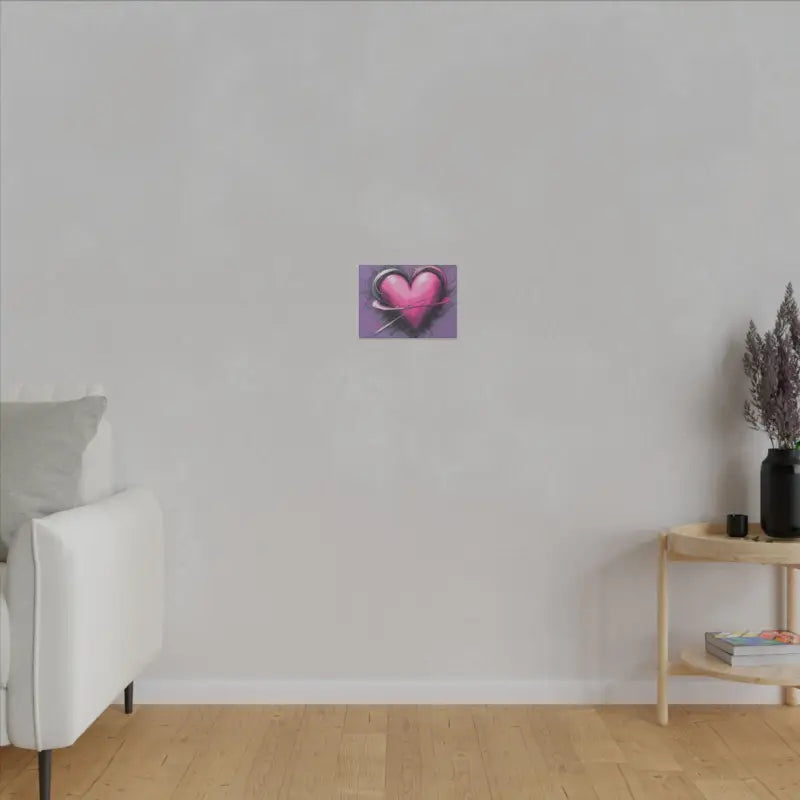 Sketched Messy Pink Love Heart - Matte Canvas Stretched 0.75’’