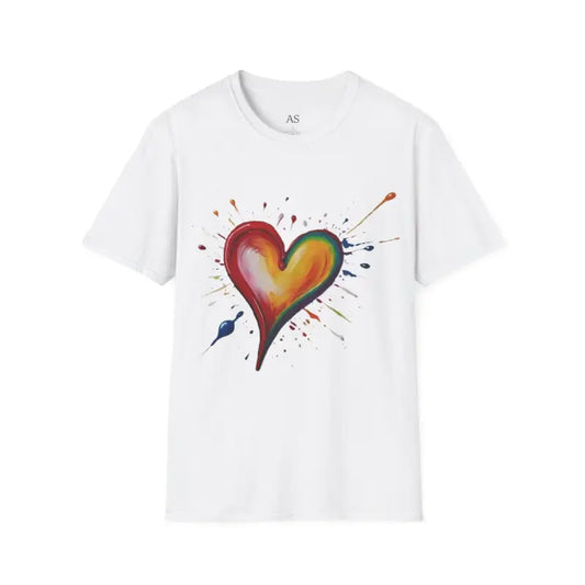 Slanted Love Heart - Adult Unisex T-Shirt - Men and Women