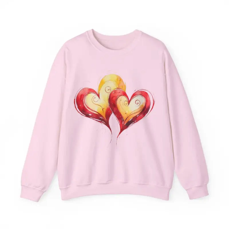 Sketched Paired Pink and Red Love Hearts - Adult Unisex Sweatshirt Jumper - Men Women