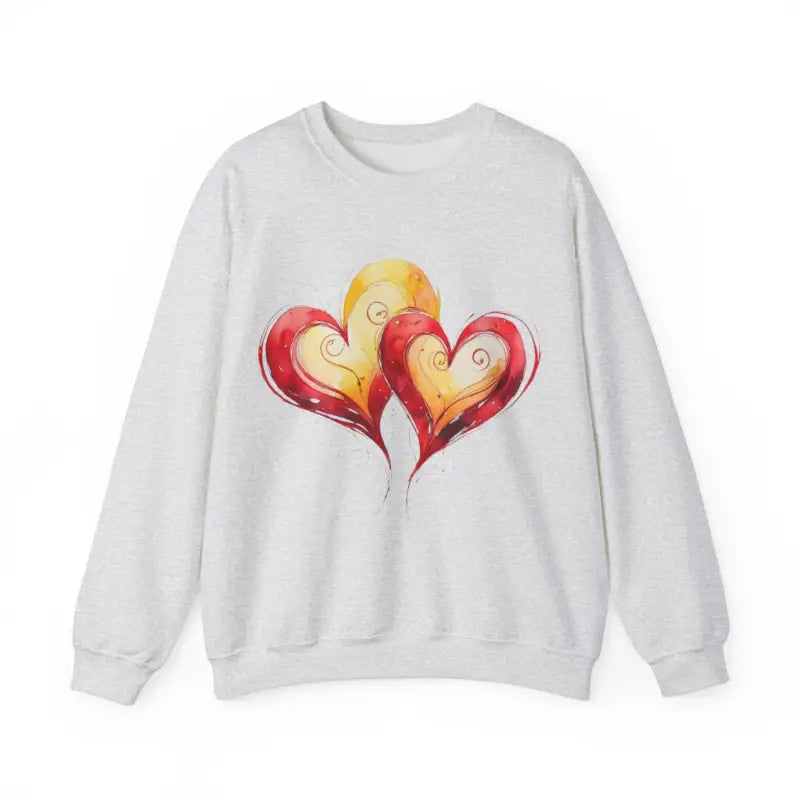 Sketched Paired Pink and Red Love Hearts - Adult Unisex Sweatshirt Jumper - Men Women