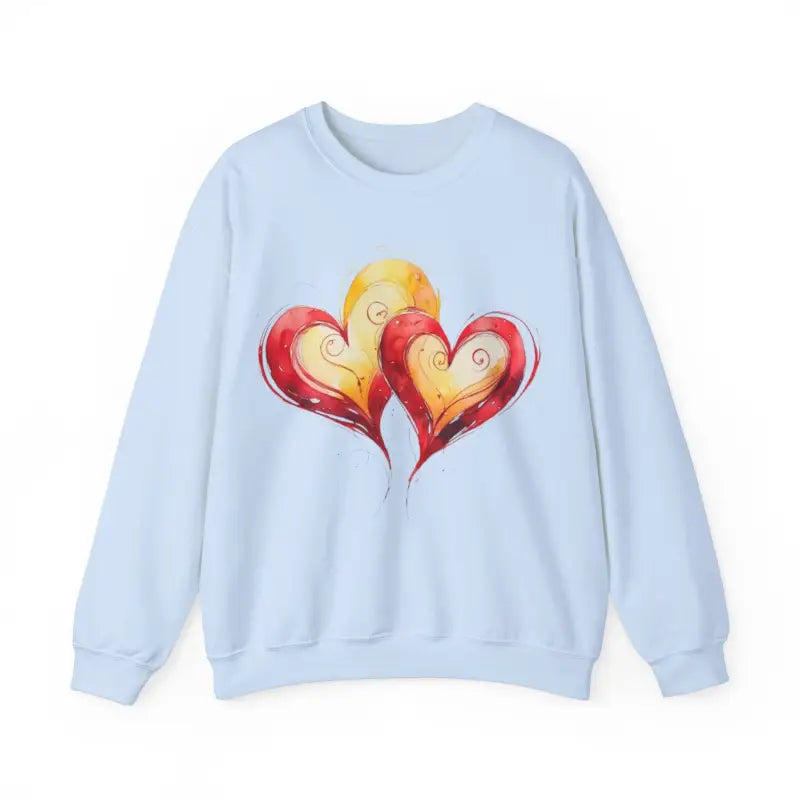 Sketched Paired Pink and Red Love Hearts - Adult Unisex Sweatshirt Jumper - Men Women