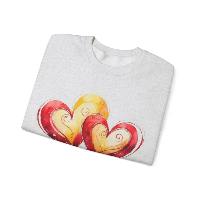 Sketched Paired Pink and Red Love Hearts - Adult Unisex Sweatshirt Jumper - Men Women