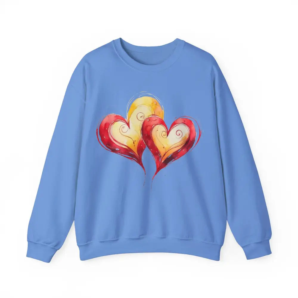 Sketched Paired Pink and Red Love Hearts - Adult Unisex Sweatshirt Jumper - Men Women