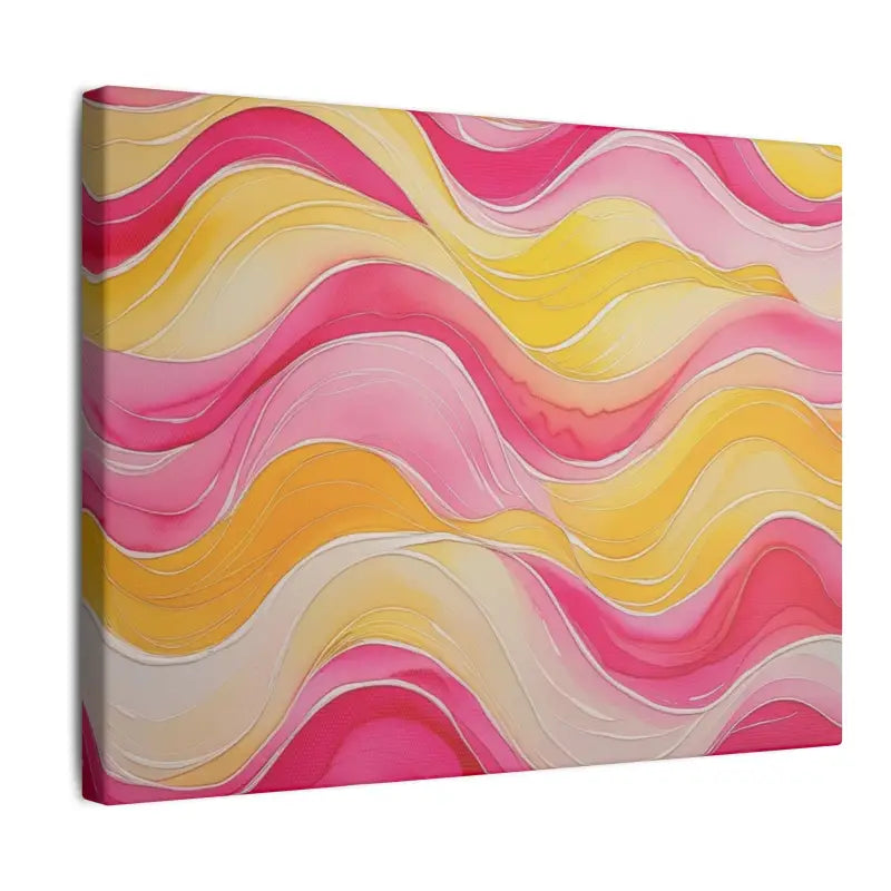 Pink and Yellow Watercolour Whimsical Waves - Bright Home Décor