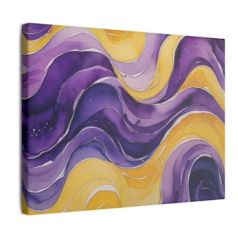 Purple and Yellow Watercolour Whimsical Waves - Modern Decor