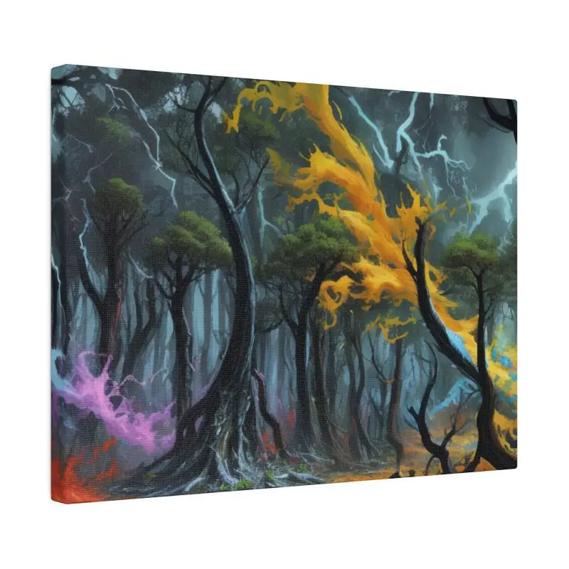 Messy Colourful Bending Trees Artwork - Matte Canvas Stretched 0.75’’