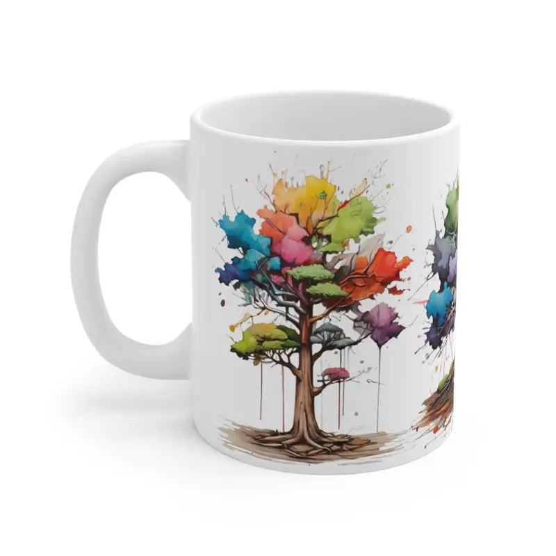 Messy Colourful Trees Mug - Ceramic Coffee 11oz