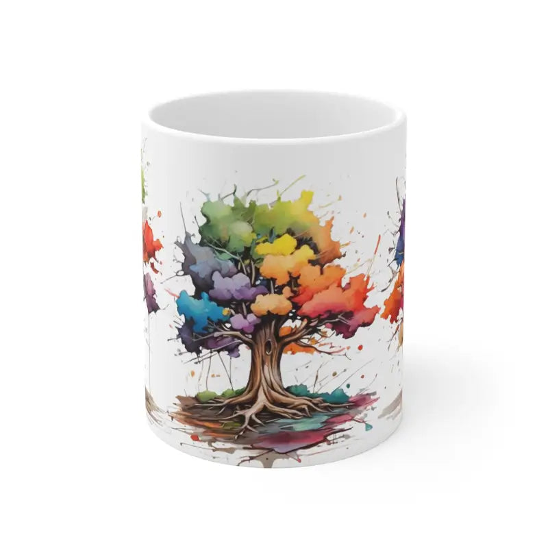 Messy Colourful Trees Mug - Ceramic Coffee 11oz