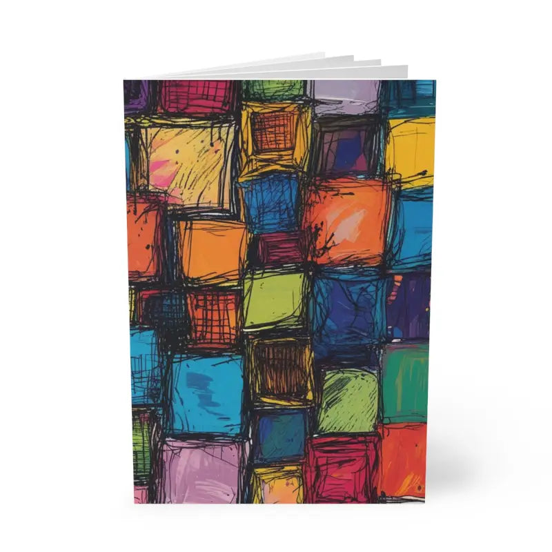 Messy Multicoloured Cubes - Softcover Notebook A5