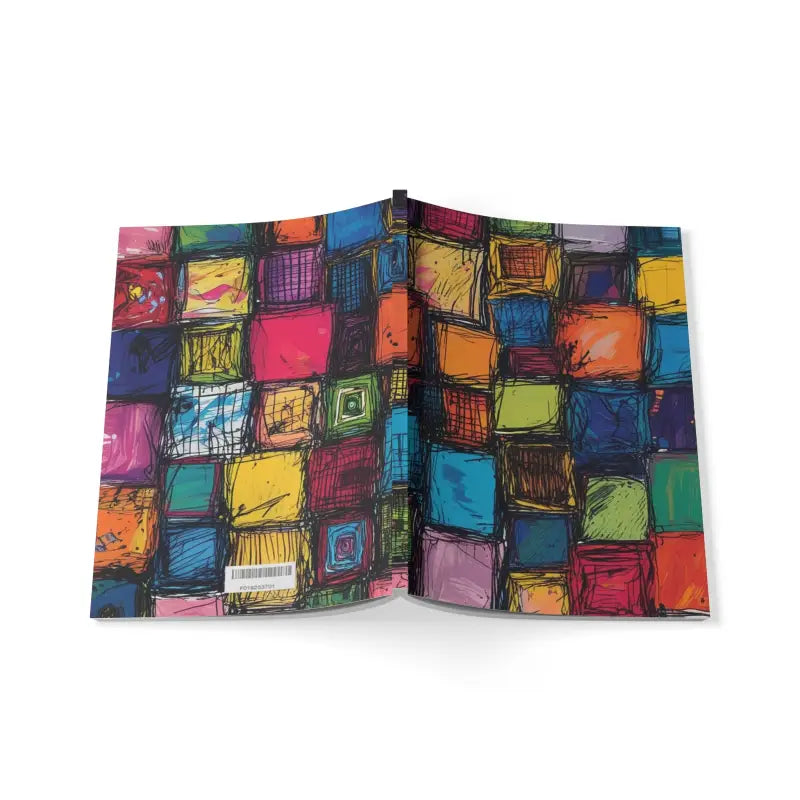 Messy Multicoloured Cubes - Softcover Notebook A5