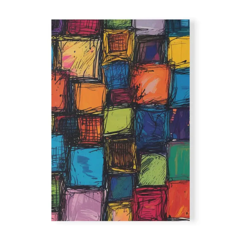 Messy Multicoloured Cubes - Softcover Notebook A5