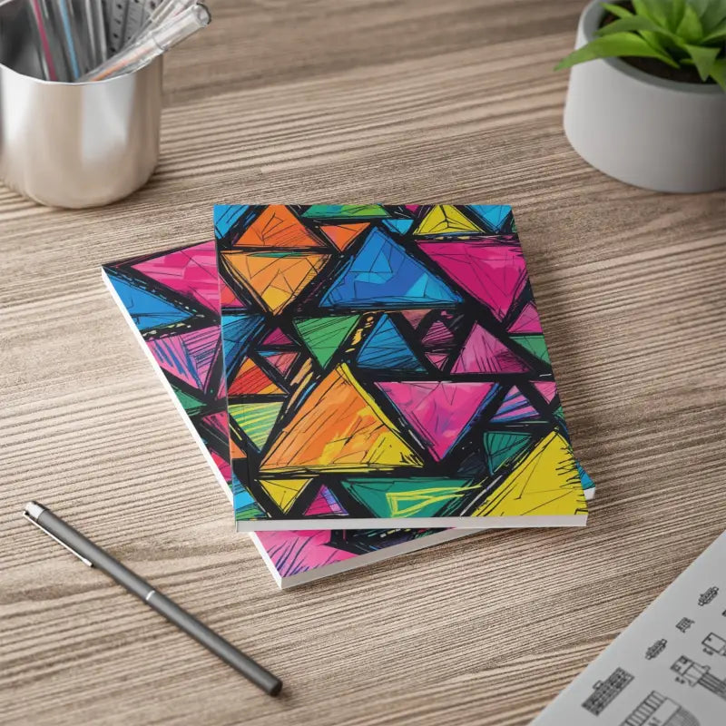 Messy Sketched Triangles Mug - Softcover Notebook A5