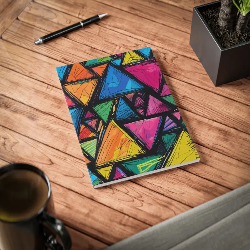 Messy Sketched Triangles Mug - Softcover Notebook A5