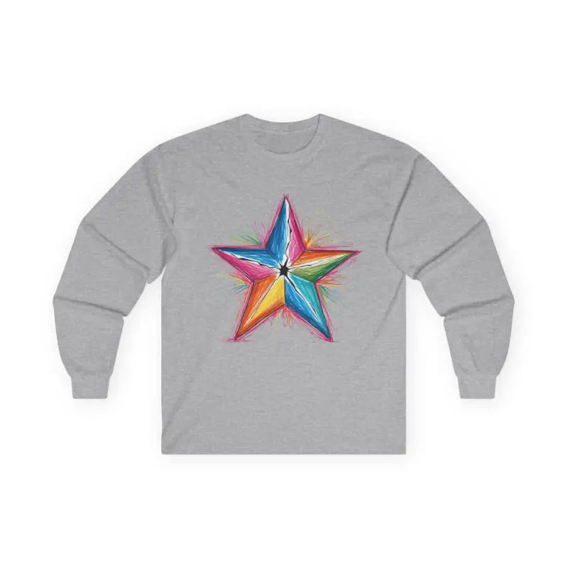 Vibrant Messy Star - Adult Unisex Long Sleeve T-Shirt - Men and Women