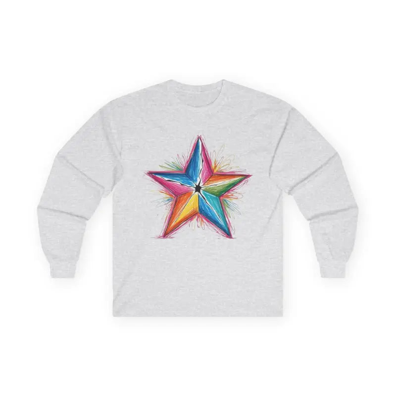 Vibrant Messy Star - Adult Unisex Long Sleeve T-Shirt - Men and Women