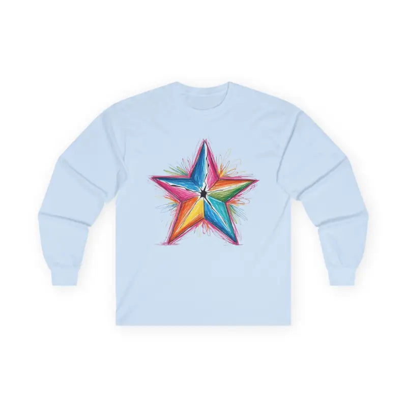 Vibrant Messy Star - Adult Unisex Long Sleeve T-Shirt - Men and Women