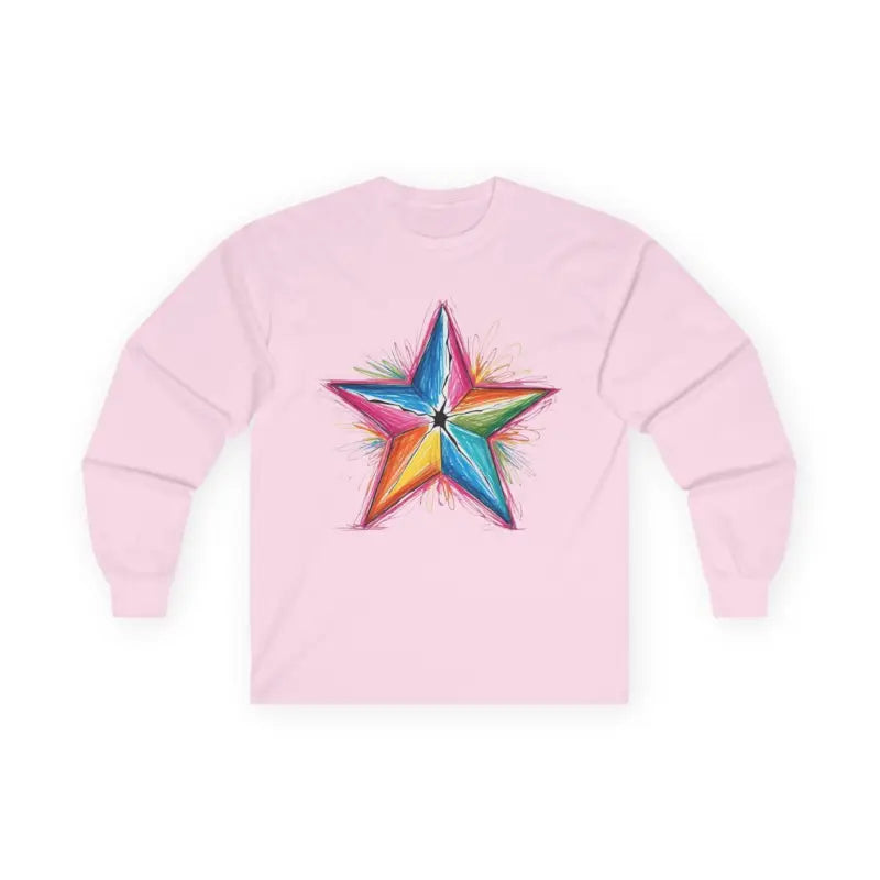 Vibrant Messy Star - Adult Unisex Long Sleeve T-Shirt - Men and Women