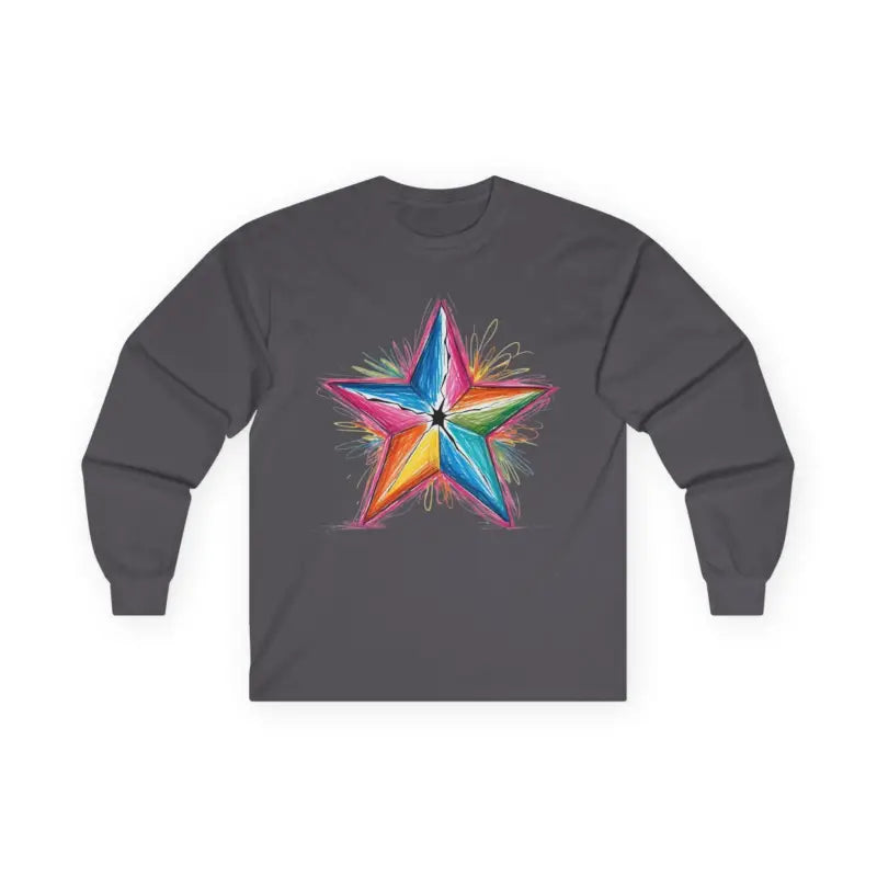 Vibrant Messy Star - Adult Unisex Long Sleeve T-Shirt - Men and Women