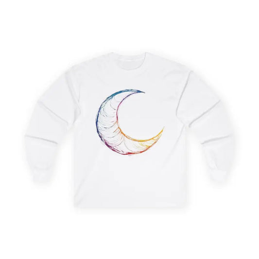 Transparent Moon Crescent - Adult Unisex Long Sleeve T-Shirt - Men and Women