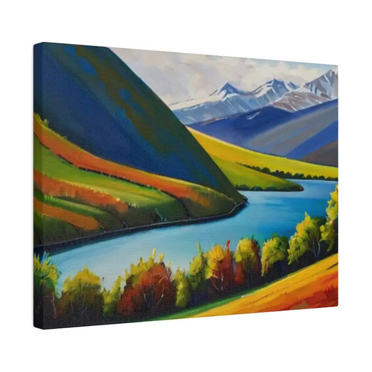 Valley Below Mountain Canvas - Matte Stretched 0.75’’