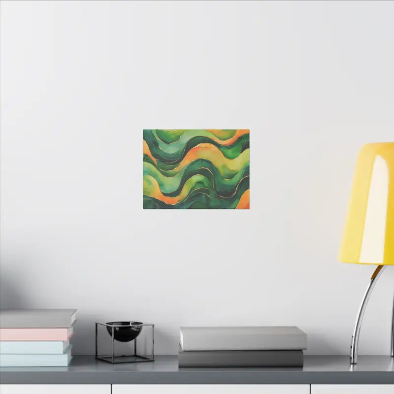 Green and Orange Watercolour Whimsical Waves - Multi-Size Wall Art for Home Décor