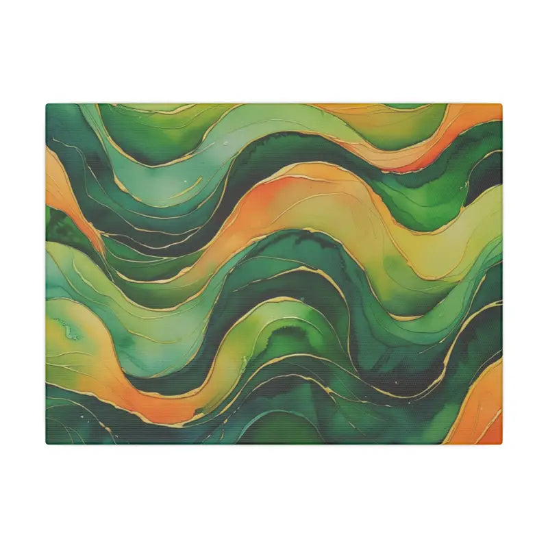 Green and Orange Watercolour Whimsical Waves - Multi-Size Wall Art for Home Décor