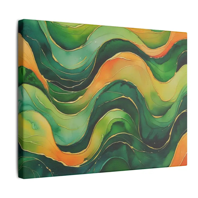 Green and Orange Watercolour Whimsical Waves - Multi-Size Wall Art for Home Décor