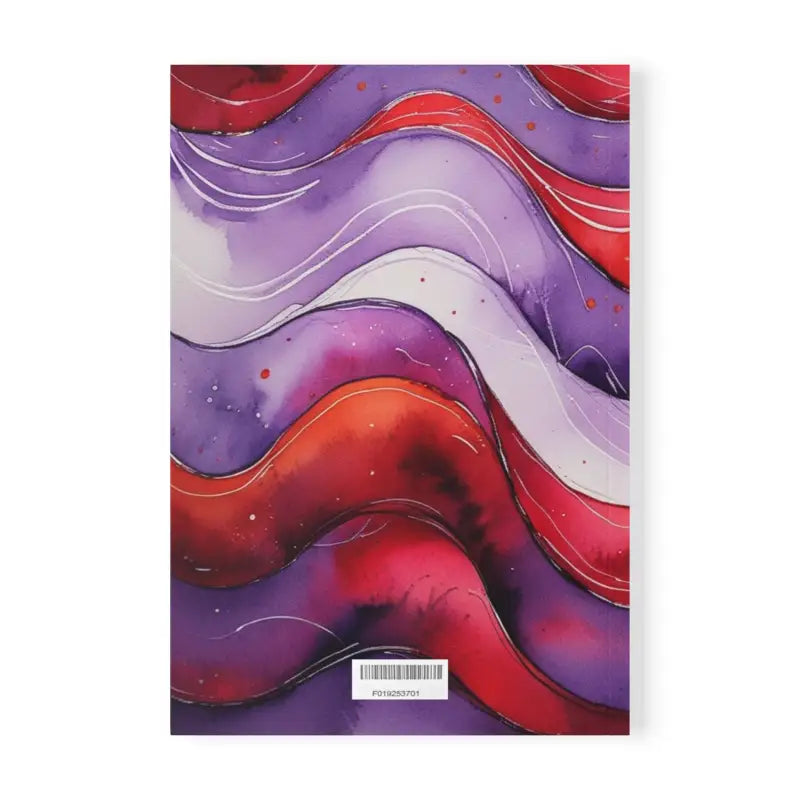 Red and Purple Watercolour Whimsical Waves - Softcover Notebook A5