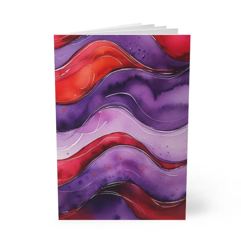 Red and Purple Watercolour Whimsical Waves - Softcover Notebook A5