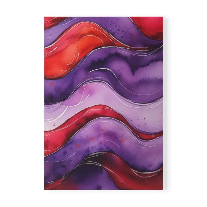 Red and Purple Watercolour Whimsical Waves - Softcover Notebook A5