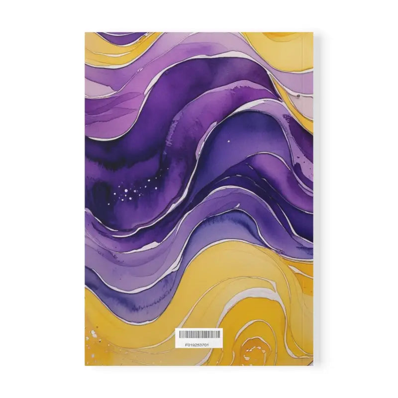 Yellow and Purple Watercolour Whimsical Waves - Softcover Notebook A5