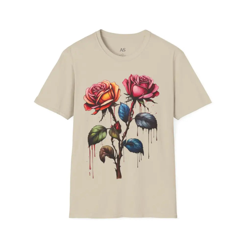 Colourful Rose Duo - Adult Unisex T-Shirt - Men and Women